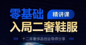零基础入局二奢鞋服精讲课，十二年奢侈品创业导师分享-虚拟资源库