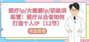 医疗ip/大健康ip/初级训练营：医疗从业者如何打造个人IP(12节)-虚拟资源库