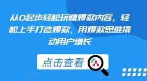 从0起步轻松玩赚爆款内容，轻松上手打造爆款，用爆款思维撬动用户增长-虚拟资源库
