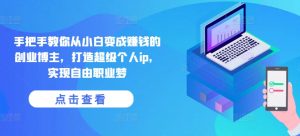 手把手教你从小白变成赚钱的创业博主，打造超级个人ip，实现自由职业梦-虚拟资源库