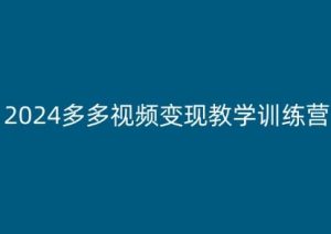 2024多多视频变现教学训练营，新手保姆级教程，适合新手小白-虚拟资源库