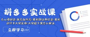 拼多多实战课：万人团玩法/截流自然流/最新强付费打法/最新原价卡大促..-虚拟资源库