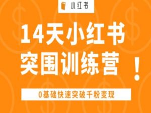 14天小红书突围训练营 ，0基础快速突破千粉变现-虚拟资源库