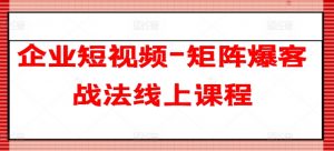 企业短视频-矩阵爆客战法线上课程-虚拟资源库