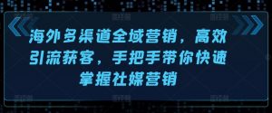 海外多渠道全域营销,高效引流获客,手把手带你快速掌握社媒营销-虚拟资源库
