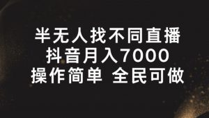 半无人找不同直播,月入7000+,操作简单 全民可做【揭秘】-虚拟资源库