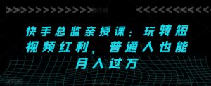 快手总监亲授课:玩转短视频红利,普通人也能月入过万-虚拟资源库