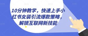 10分钟教学,快速上手小红书女装引流爆款策略,解锁互联网新技能【揭秘】-虚拟资源库