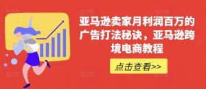 亚马逊卖家月利润百万的广告打法秘诀,亚马逊跨境电商教程-虚拟资源库