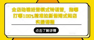 全店动销经营模式特训营，指哪打哪100%精准拉新保姆式起店实操课程-虚拟资源库