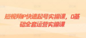 短视频IP快速起号实操课,0基础全套运营实操课,爆款内容设计+粉丝运营+内容变现-虚拟资源库