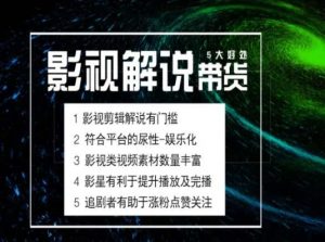 电影解说剪辑实操带货全新蓝海市场，电影解说实操课程-虚拟资源库