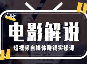 电影解说短视频自媒体赚钱实操课,教你做电影解说短视频,月赚1万-虚拟资源库