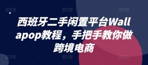 西班牙二手闲置平台Wallapop教程，手把手教你做跨境电商-虚拟资源库