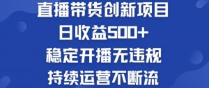 淘宝无人直播带货创新项目：日收益500+  稳定开播无违规  持续运营不断流【揭秘】-虚拟资源库