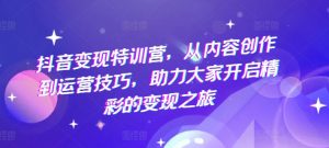 抖音变现特训营,从内容创作到运营技巧,助力大家开启精彩的变现之旅-虚拟资源库