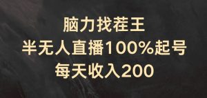 脑力找茬王，半无人直播100%起号，每天收入200+【揭秘】-虚拟资源库