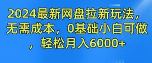 2024最新网盘拉新玩法，无需成本，0基础小白可做，轻松月入6000+【揭秘】-虚拟资源库