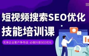 实体抖音搜索（抖音SEO）变现课，短视频搜索seo优化技能-虚拟资源库