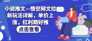 小说推文—悟空网文拉新玩法详解，单价上涨，红利期好推-虚拟资源库