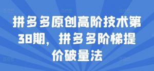 拼多多原创高阶技术第38期，拼多多阶梯提价破量法-虚拟资源库