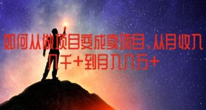 如何从做项目变成卖项目，从月收入几千到月入几万【揭秘】-虚拟资源库