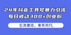 24年抖音工具号暴力引流，每日被动300+创业粉，创业粉捷径，卷死同行【揭秘】-虚拟资源库
