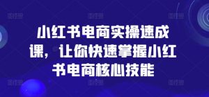 小红书电商实操速成课，让你快速掌握小红书电商核心技能-虚拟资源库