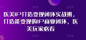 医美IP打造变现闭环实战班，打造能变现的IP商业闭环，医美玩家必看!-虚拟资源库