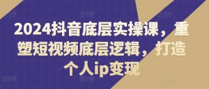 2024抖音底层实操课，​重塑短视频底层逻辑，打造个人ip变现-虚拟资源库