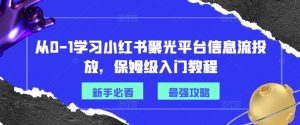 从0-1学习小红书聚光平台信息流投放，保姆级入门教程-虚拟资源库