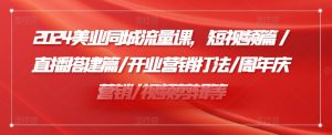 2024美业同城流量课,短视频篇 /直播搭建篇/开业营销打法/周年庆营销/视频剪辑等-虚拟资源库