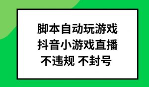 脚本自动玩游戏,抖音小游戏直播,不违规不封号可批量做【揭秘】-虚拟资源库