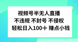 视频号半无人直播，不违规不封号，轻松日入100+【揭秘】-虚拟资源库