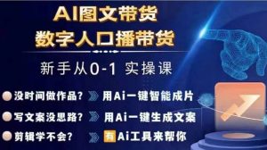 Ai图文带货+数字人口播带货，从0~1实操体系课-虚拟资源库