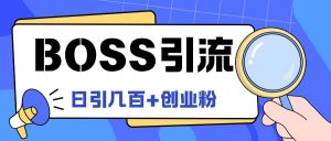 Boss直聘引流创业粉最新玩法日引100+创业粉【揭秘】-虚拟资源库
