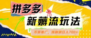 拼多多最新薅流玩法,无需开车推广,纯靠自然流吃饭-单纯赚50+利润,日入700+【揭秘】-虚拟资源库