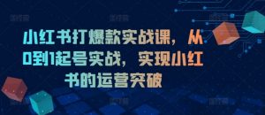 小红书打爆款实战课，从0到1起号实战，实现小红书的运营突破-虚拟资源库