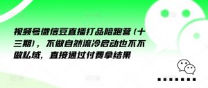 视频号微信豆直播打品陪跑营(十三期)，‮做不‬自‮流然‬冷‮动启‬也不不做私域，‮接直‬通‮付过‬费拿结果-虚拟资源库