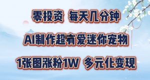 AI制作超有爱迷你宠物玩法,1张图涨粉1W,多元化变现,手把手交给你【揭秘】-虚拟资源库