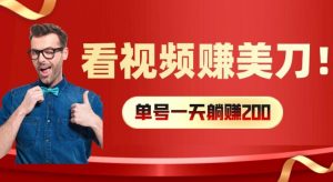 看视频赚美刀:每小时40+,多号矩阵可放大收益【揭秘】-虚拟资源库