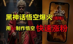 黑神话悟空爆火，已有人利用这波热点变现几十万，普通人也可用AI蹭上这波热度搞钱，有多重变现方法-虚拟资源库