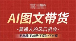 AI图文带货流量新趋势，普通人的风口机会，不直播/不拍摄/不露脸/不剪辑，轻松实现月入过万-虚拟资源库