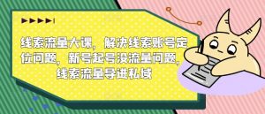 线索流量大课,解决线索账号定位问题,新号起号没流量问题,线索流量导进私域-虚拟资源库