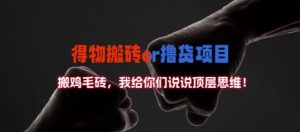得物搬砖撸货项目?掰下数据,我给你们说说顶层思维【揭秘】-虚拟资源库