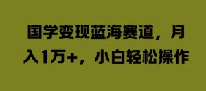 国学变现蓝海赛道,月入1W+,小白轻松操作【揭秘】-虚拟资源库