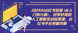 2024AI小红书运营(从入门到大师)，好学好用的人工智能实战应用课，小红书平台策略详解-虚拟资源库