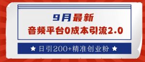 9月最新:音频平台0成本引流,日引200+精准创业粉【揭秘】-虚拟资源库