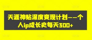 天涯神贴深度变现计划——个人ip成长史每天300+【揭秘】-虚拟资源库