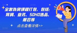 全套外贸课程打包，包括：背调、业务、SOHO选品、展会等-虚拟资源库